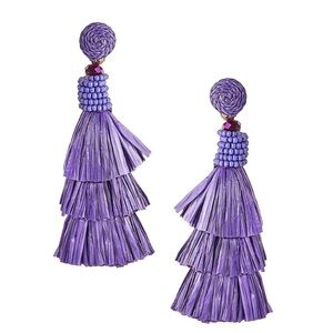 Lisi Lerch raffia tassel earrings - purple NWT
